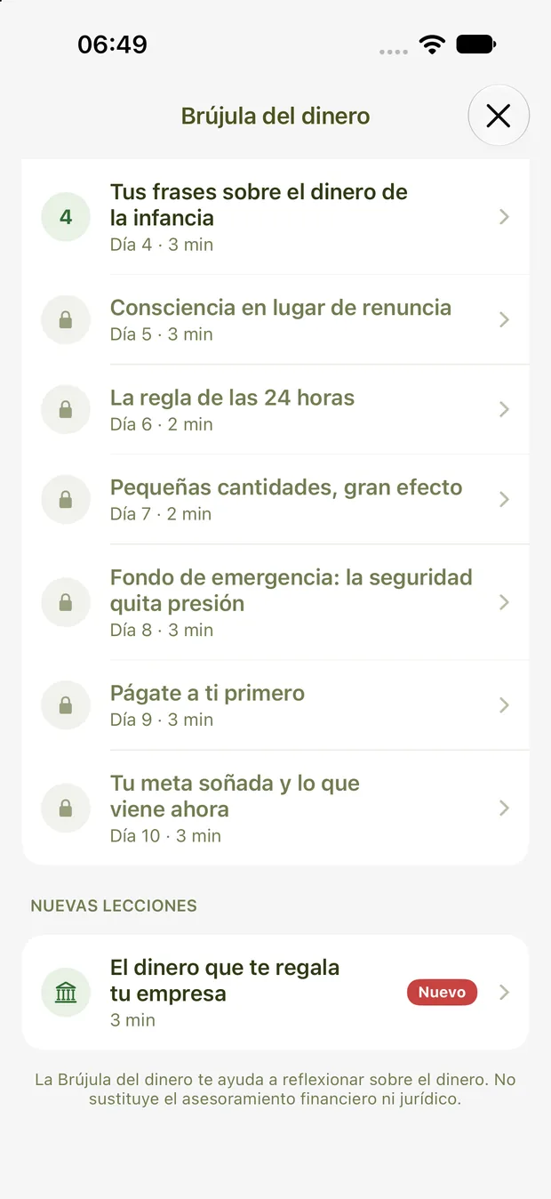 Lecciones de la Brújula del dinero, entre ellas el aporte de tu empresa